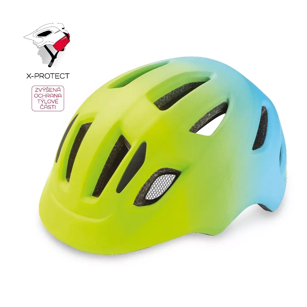 Cyklistická prilba R2 PUMP neon žltá, modrá XS:46-51cm