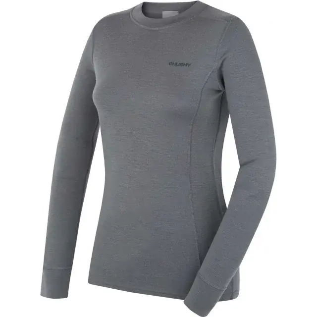 Dámska merino mikina Husky Aron L dk. grey green