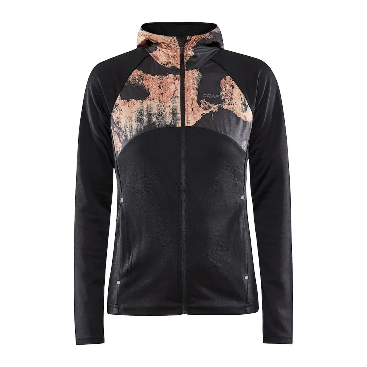 Dámska mikina Craft ADV Essence Jersey Hood Čierna se vzorom