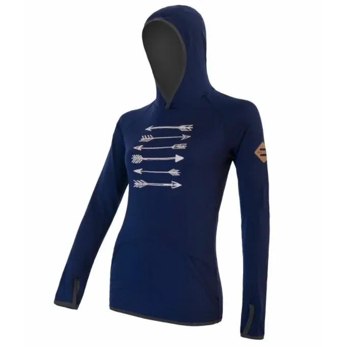 Sensor Dámska merino mikina Sensor Upper Arrows deep blue
