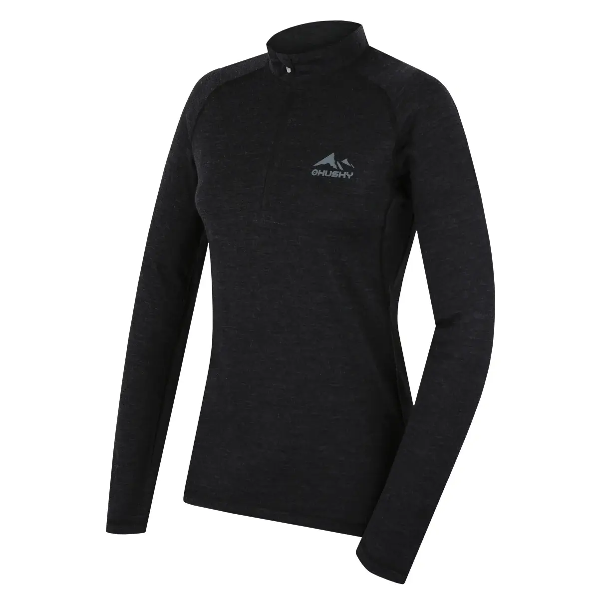 Dámske funkčné merino tričko Husky Merow Zip L black