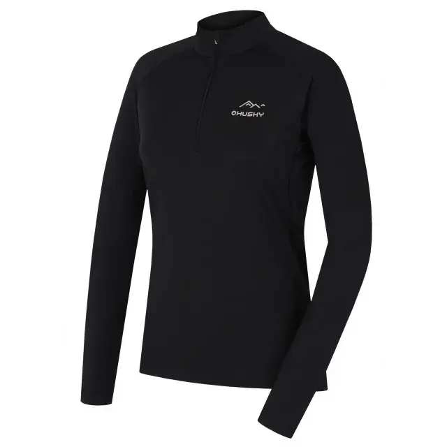 Dámske funkčné tričko Husky TROMI ZIP L black, veľkosť
