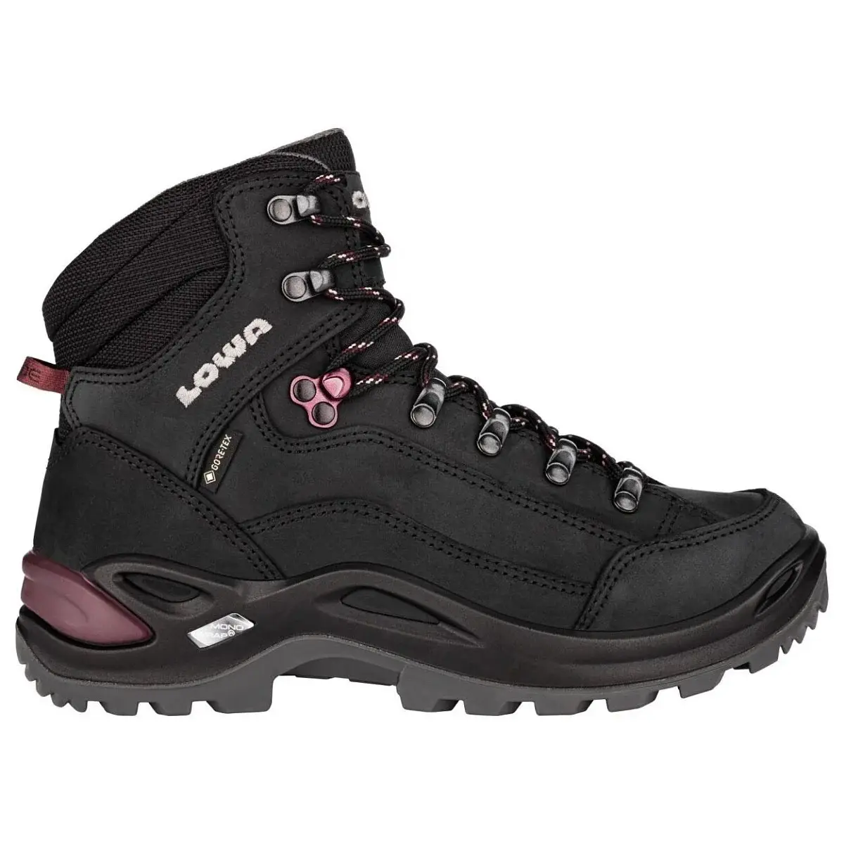 Dámske členkové topánky Lowa Renegade GTX Mid W's black/prune