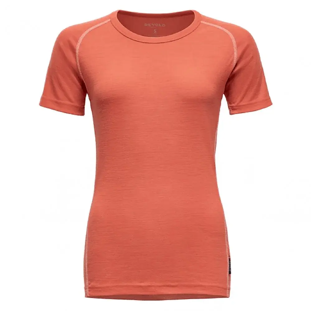 Devold Dámske merino tričko Devold Lauparen merino 190 Base Tee WMN coral