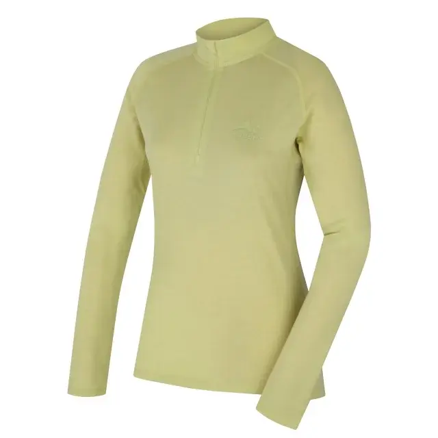 Husky Dámske merino tričko Husky MEROW ZIP L light green, veľkosť