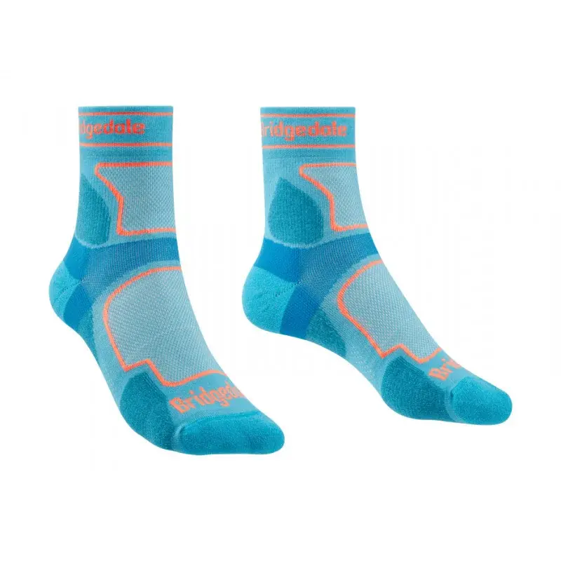 Bridgedale Dámske ponožky Bridgedale Trail Run LW T2 MS 3/4 Crew Women´s blue