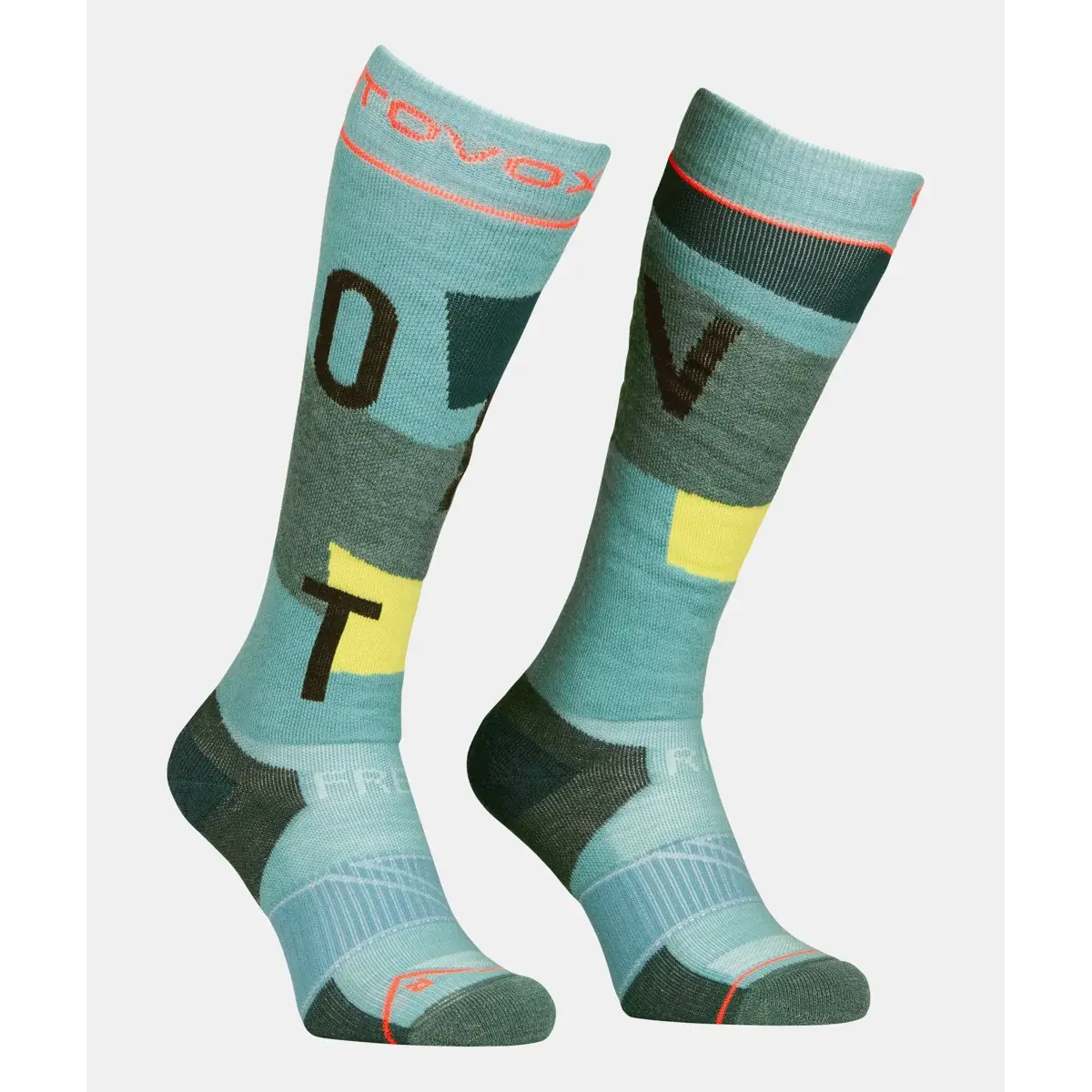 Ortovox Dámske lyžiarske ponožky Ortovox Free Ride Long Socks Cozy ice waterfall