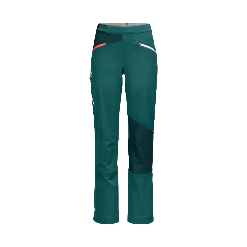 Dámske softshellové a skialpinistické nohavice Ortovox W's Col Becchei Pants Pacific green