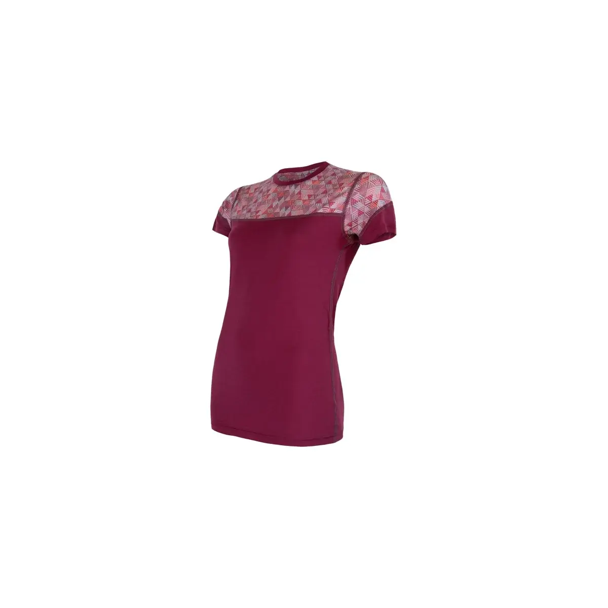 Sensor Dámske funkčné tričko Sensor Merino Impress kr.rukáv lilla/pattern