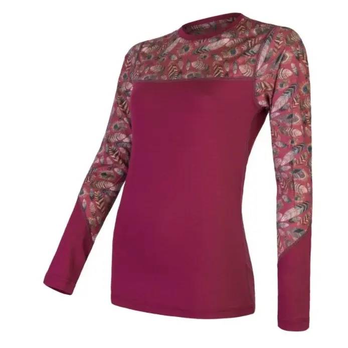 Sensor Dámske tričko s dlhým rukávom Sensor Merino Impress lilla/feather