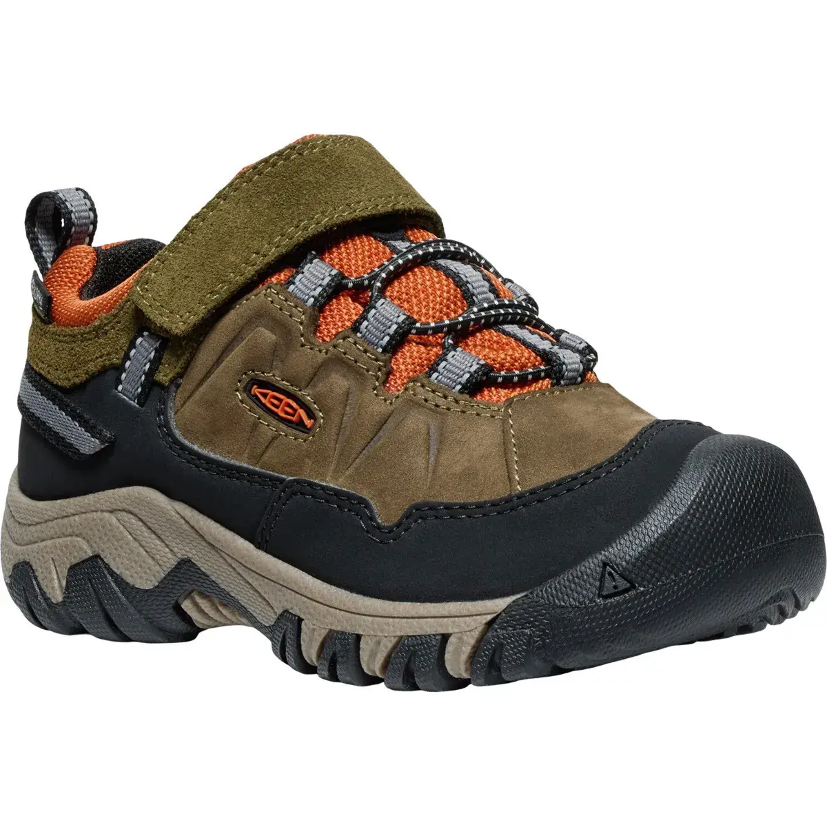 Detská nepremokavá topánka KEEN Targhee IV Low WP Children dark olive/gold flame