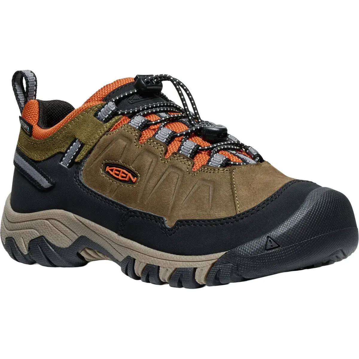 Detská nepremokavá topánka KEEN Targhee IV Low WP Youth dark olive/gold flame