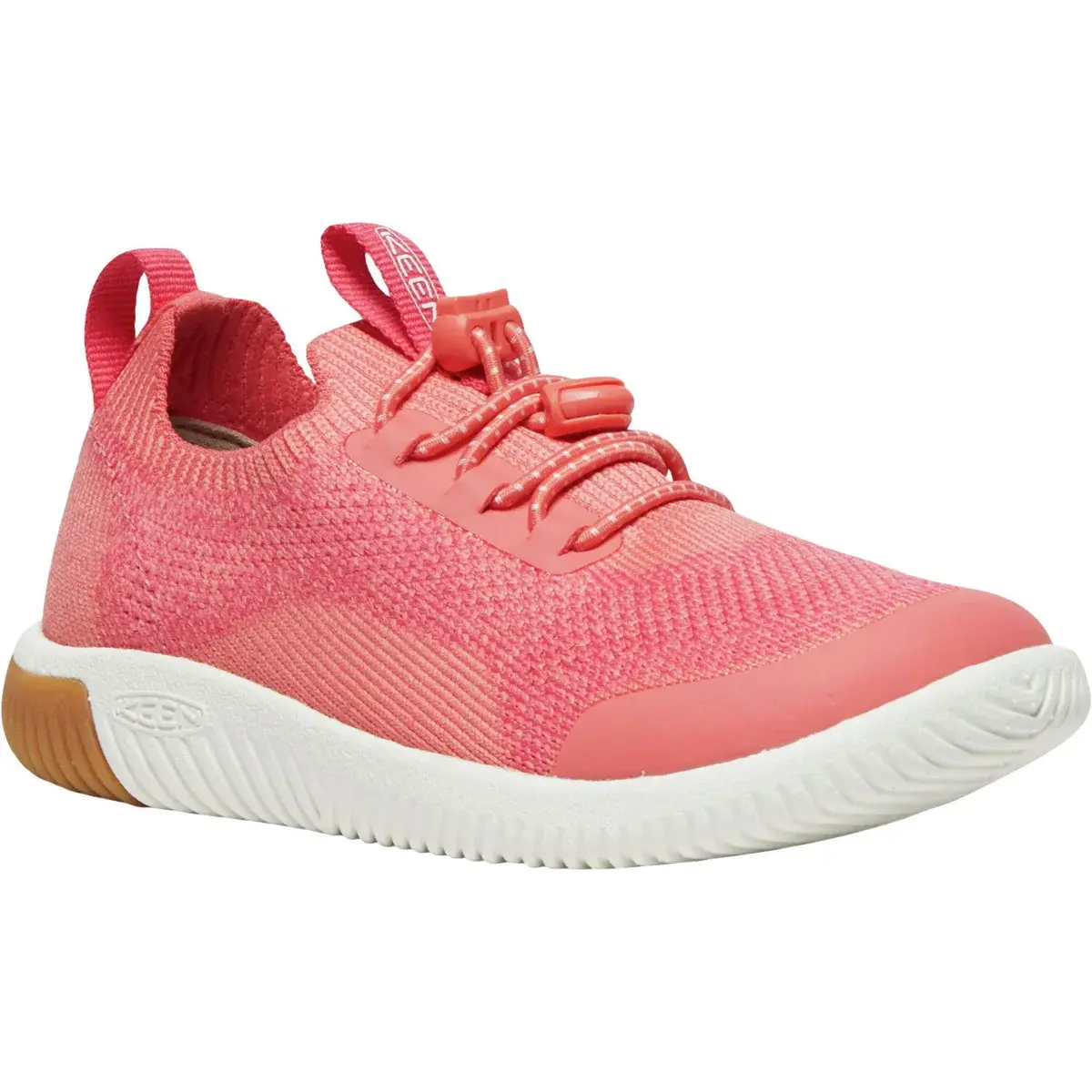 Detské barefoot topánky KEEN KNX Knit Lace Children/Youth dubarry/star white