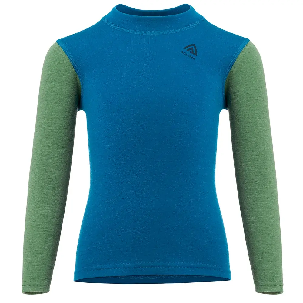 Aclima Detské tričko Aclima WarmWool Crew Neck corsair / dill
