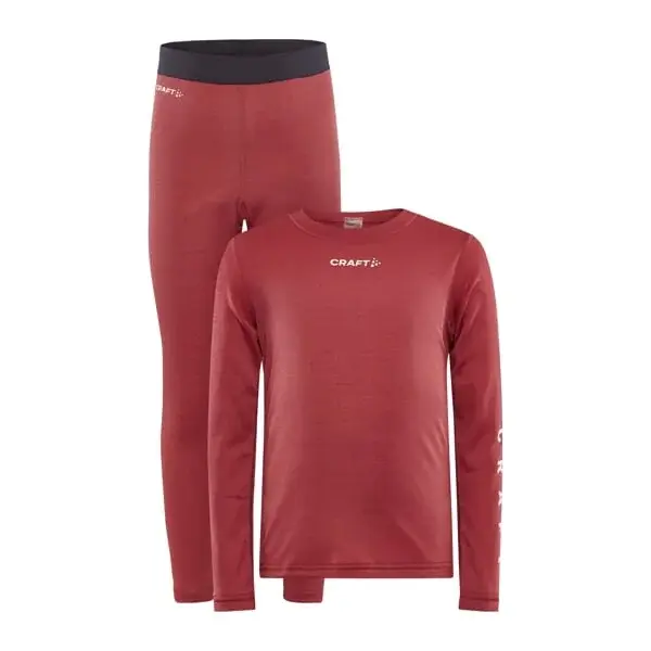 Detský funkčný set Craft Core Warm Baselayer Junior červená