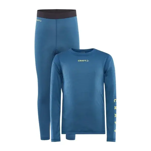 Detský funkčný set Craft Core Warm Baselayer Junior modrá