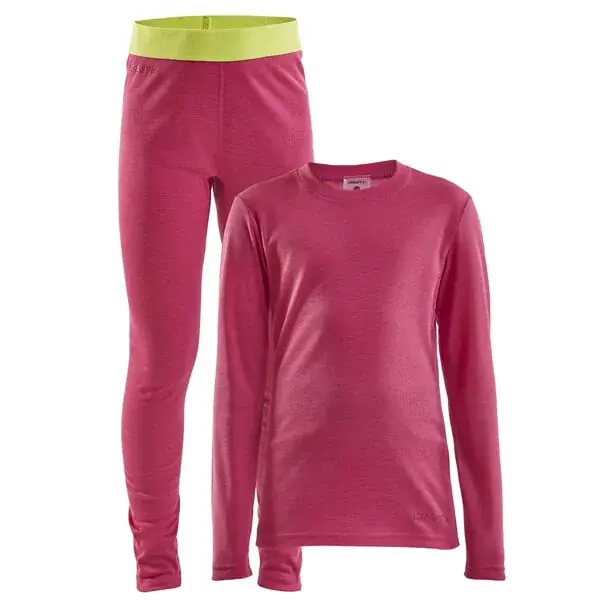 Detský funkčný set Craft CORE Warm Baselayer ružová