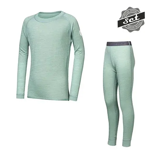 Sensor Detské tričko dl.rukáv + spodky Sensor MERINO AIR SET + spodky basil green