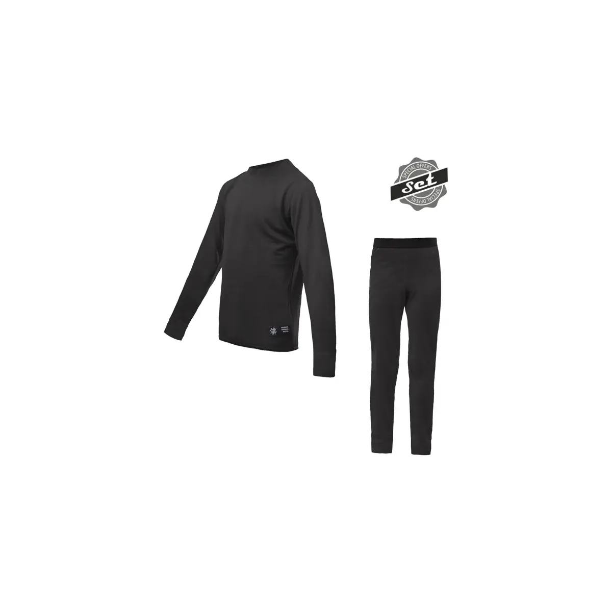 Juniorský set funkčnej bielizne Sensor Merino Active Set Čierna