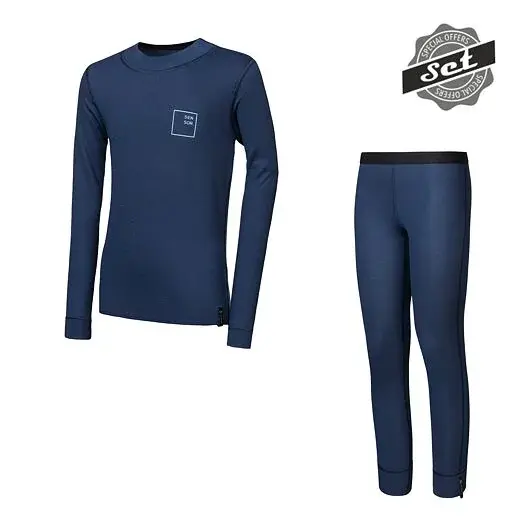 Sensor Juniorský tričko dl.rukáv + spodky Sensor DOUBLE FACE SET LOGO UP deep blue
