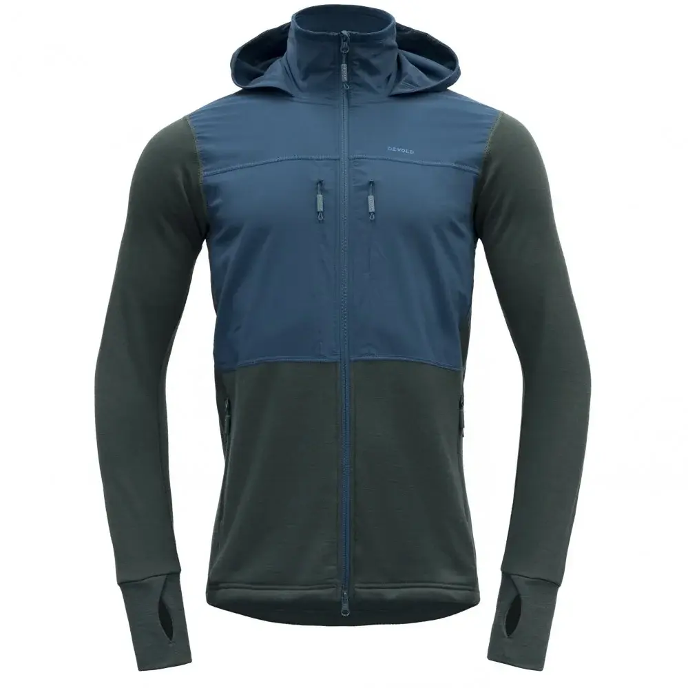 Devold Pánska merino mikina / bunda Devold Heroy Hybrid JKT Man woods/flood