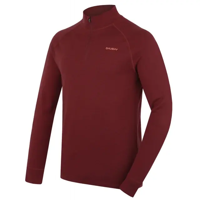 Pánska merino mikina Husky Aron Zip M bordo