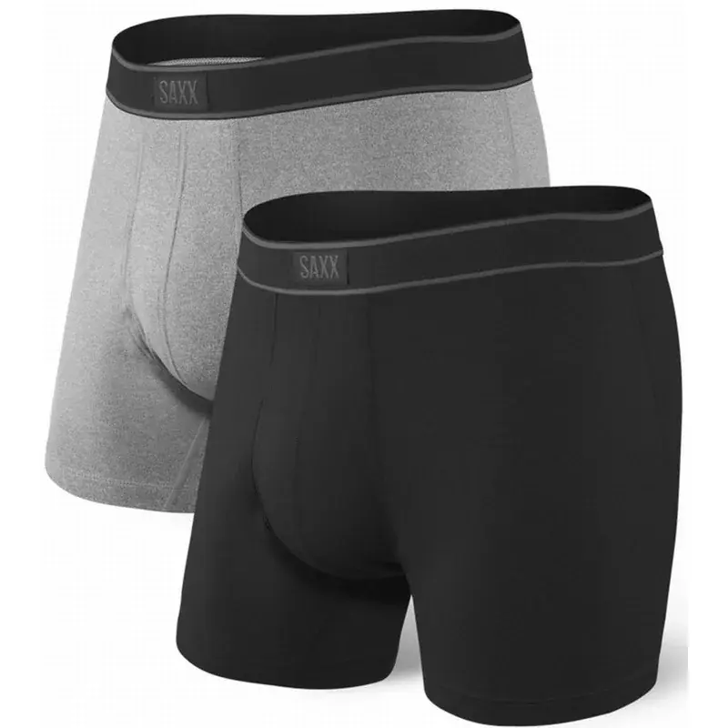 SAXX Pánske boxerky SAXX Daytripper BB Fly 2PK black/grey heather