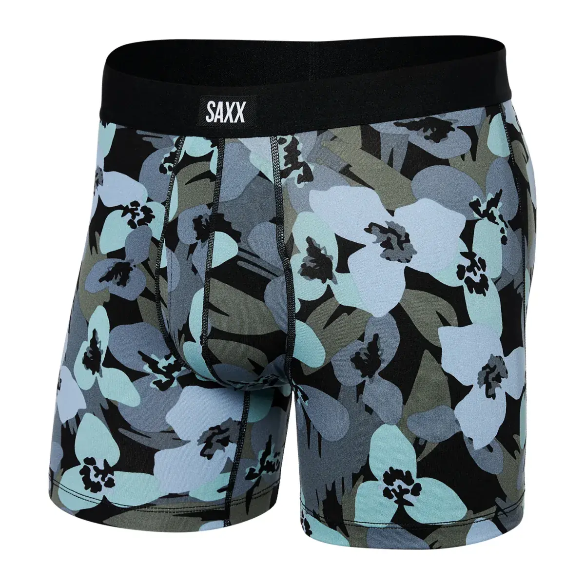 Pánske boxerky SAXX Daytripper Boxer Brief Fly Camo Flowers-Blue Fog