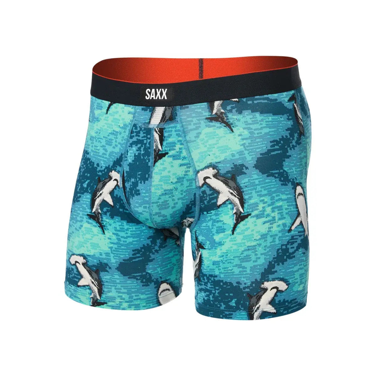 Pánske boxerky SAXX Multi-Sport Mesh Boxer Brief Fly Hammerhead Camo-Aqua