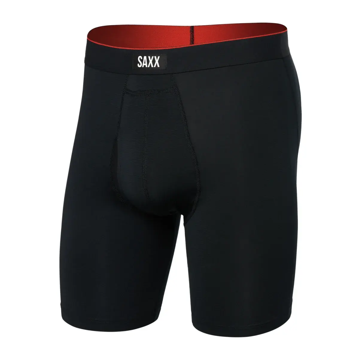 SAXX Pánske boxerky SAXX Multi-Sport Mesh Long Boxer Brief Fly Black