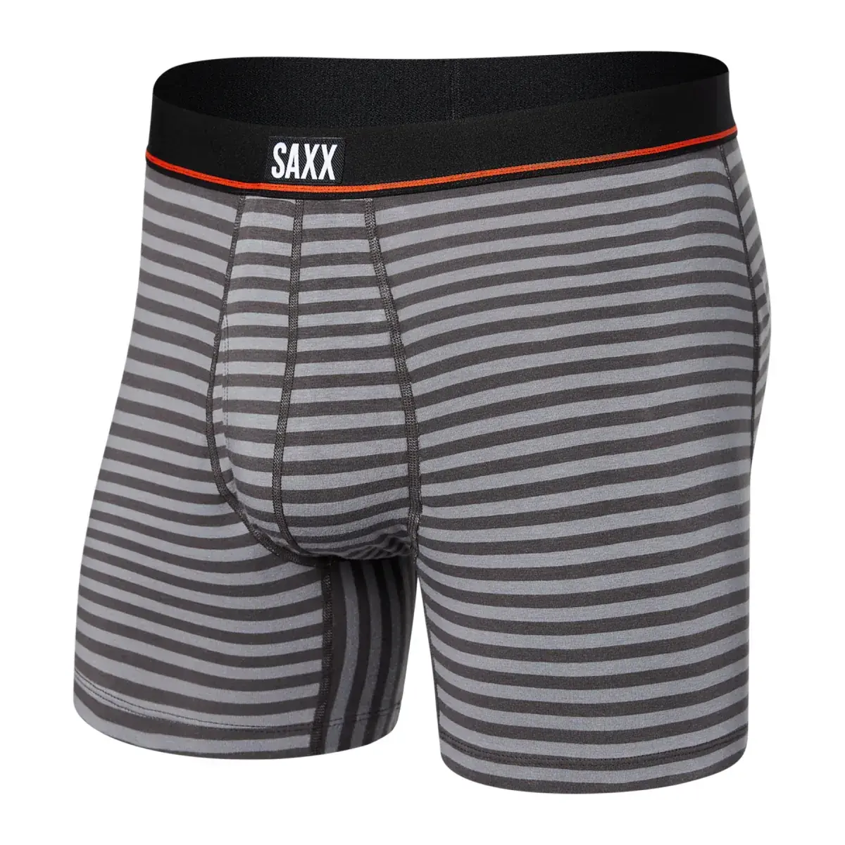 Pánske boxerky SAXX Non-Stop Stretch Cotton Boxer Brief Fly Hiker Stripe-Grey