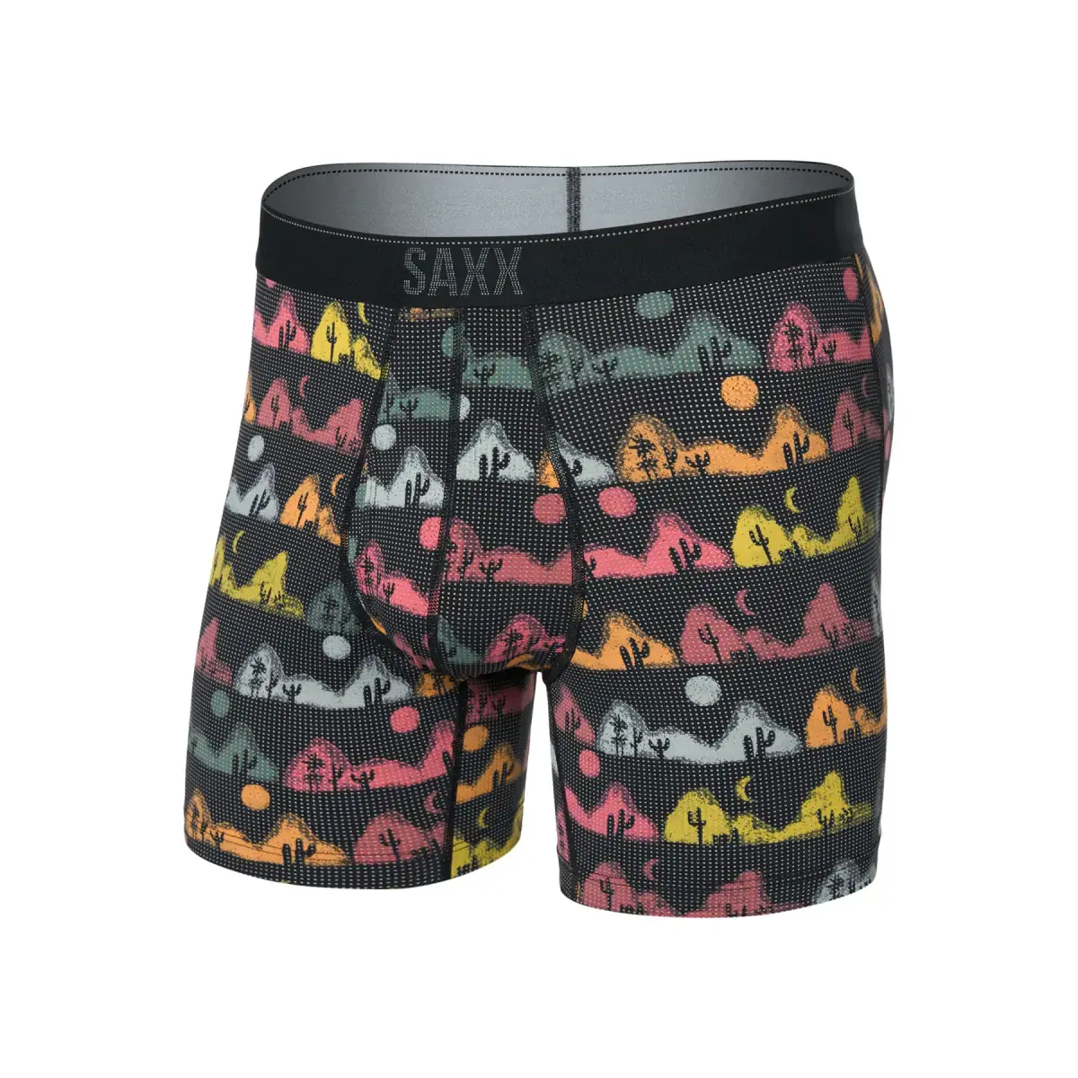 Pánske boxerky SAXX Quest Quick Dry Mesh Boxer Brief Fly Mesa Nightfall-Black