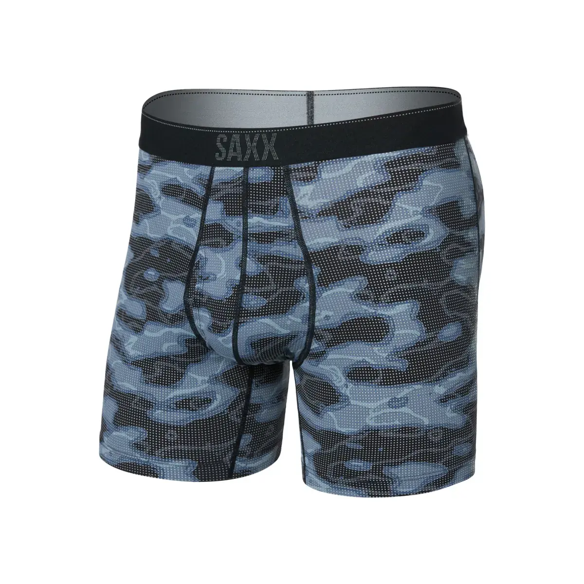 Pánske boxerky SAXX Quest Quick Dry Mesh Boxer Brief Fly Waterdrop Camo-Black