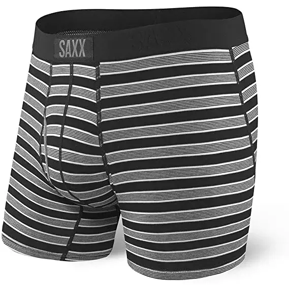 SAXX Pánske boxerky SAXX Ultra Boxer Brief Fly black crew stripe
