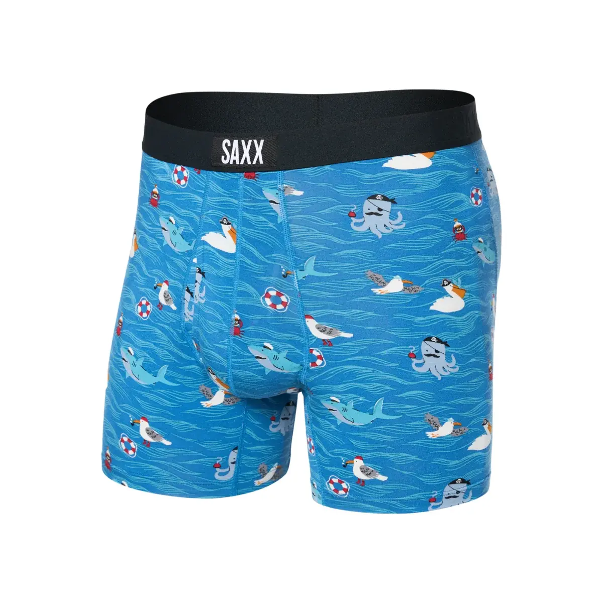 Pánske boxerky SAXX Ultra Super Soft Boxer Brief Fly Seas The Day-Lake Blue