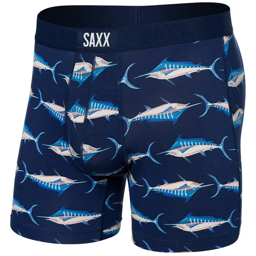 SAXX Pánske boxerky SAXX Vibe Super Soft Boxer Brief marlin matrix-midnight