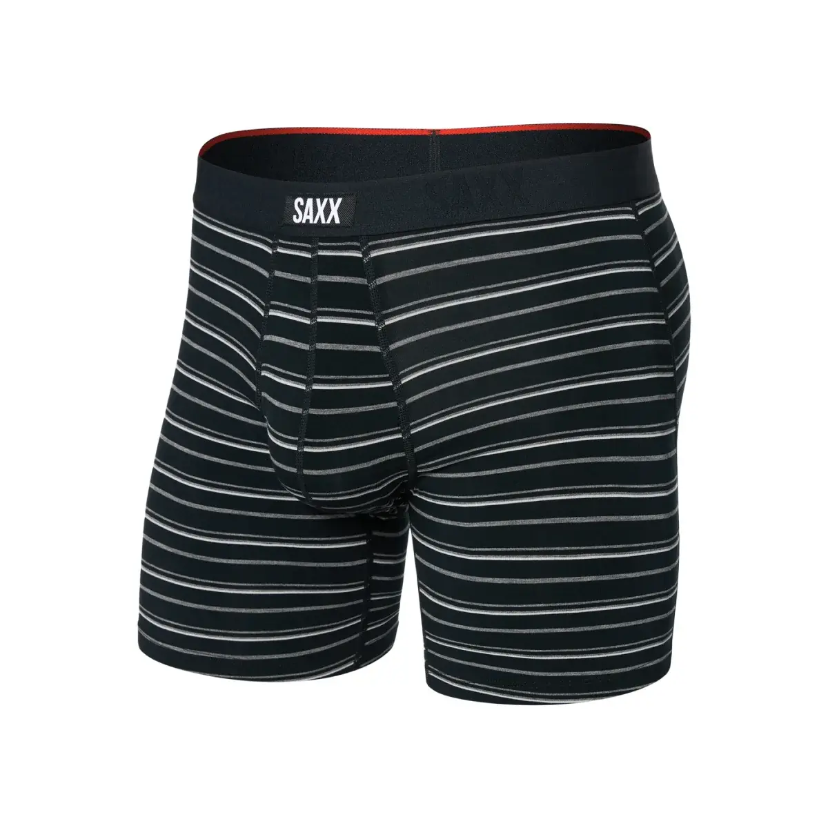 SAXX Pánske boxerky SAXX Vibe Xtra Boxer Brief Fly Black Coast Stripe