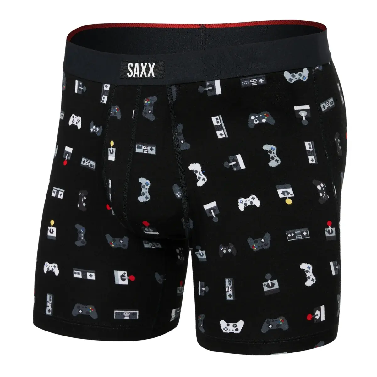 SAXX Pánske boxerky SAXX Vibe Xtra Boxer Brief Fly Gamer-Black