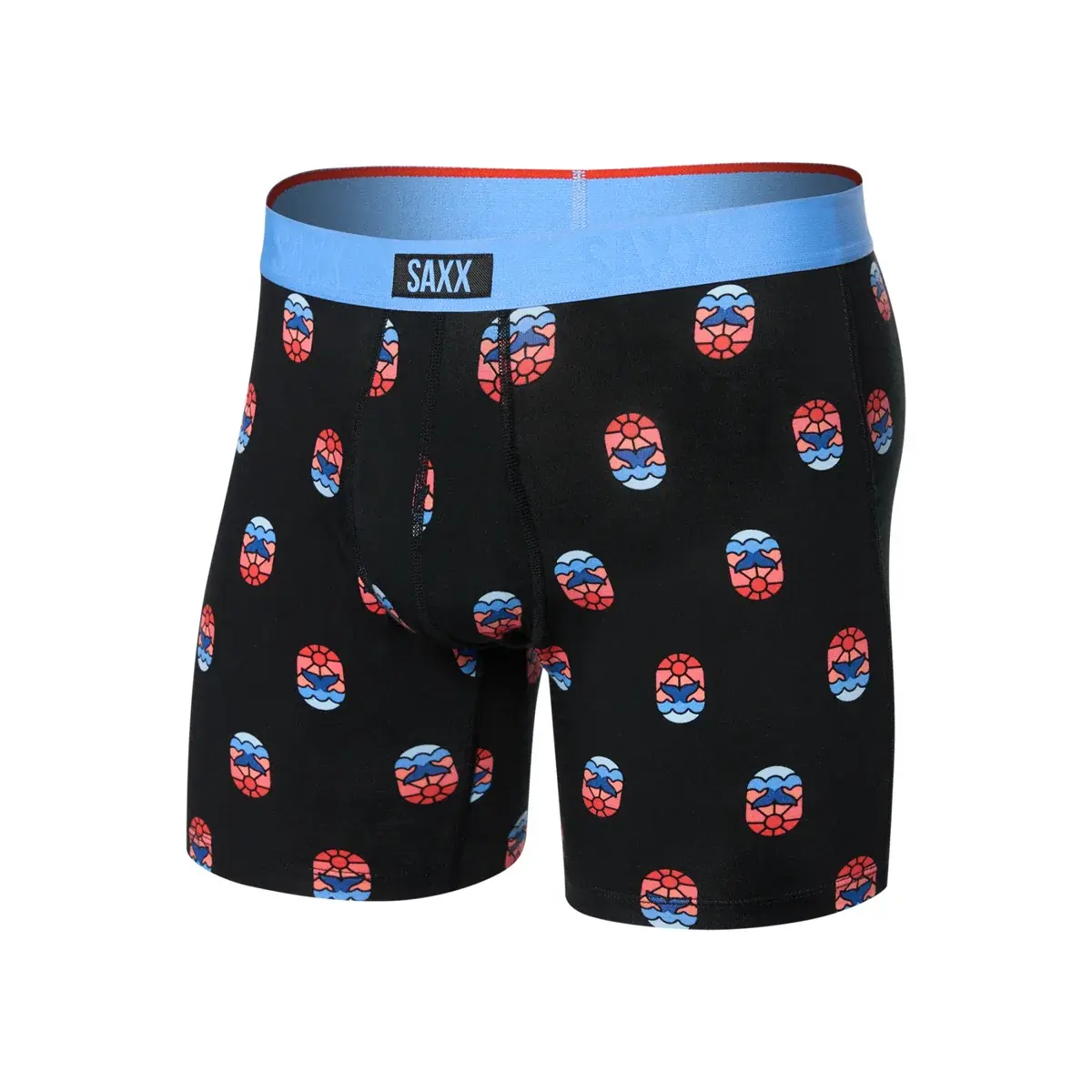 Pánske boxerky SAXX Vibe Xtra Boxer Brief Fly Whale Watcher-Black