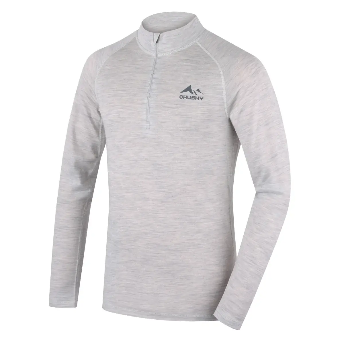 Pánske funkčné merino tričko Husky Merow Zip M light grey