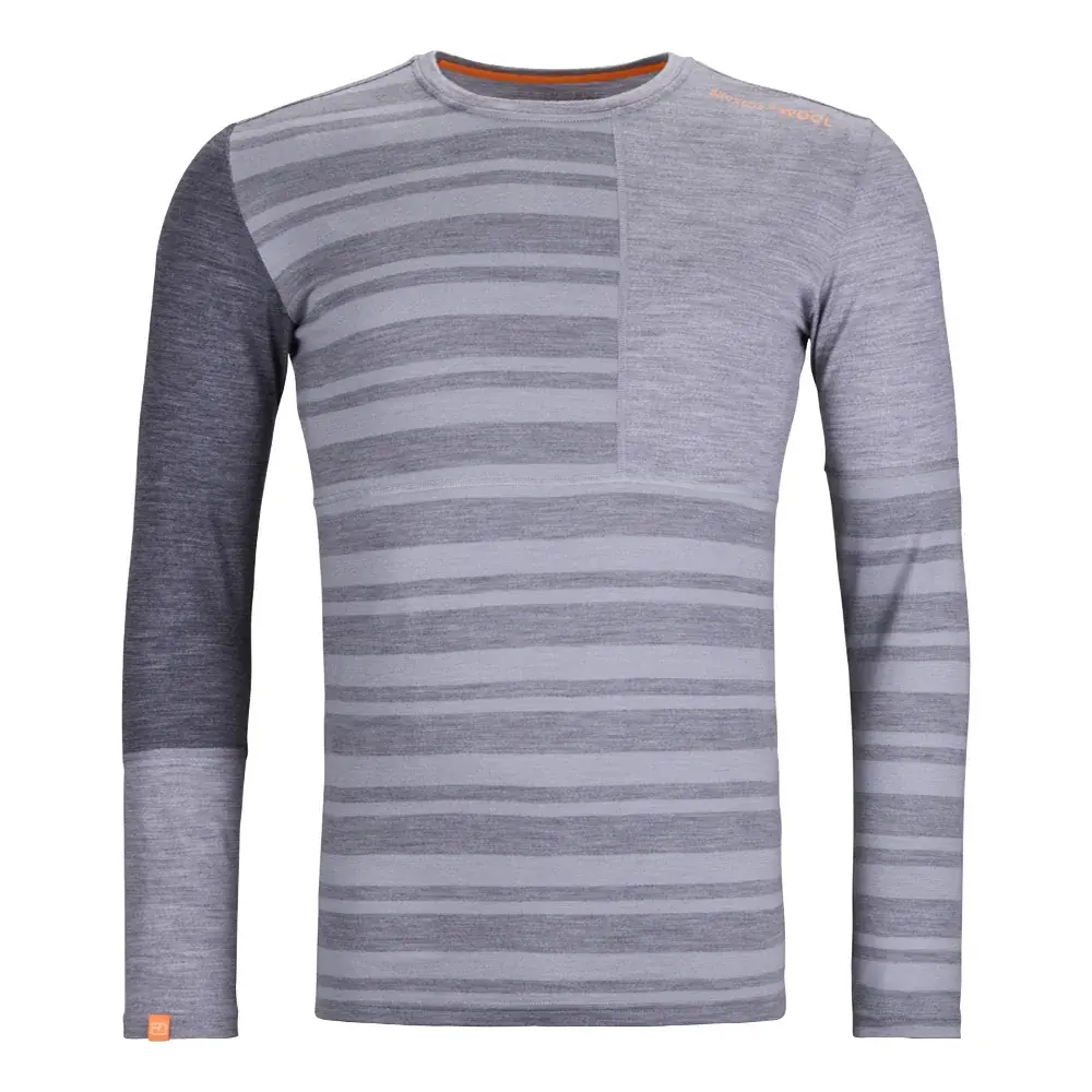 Ortovox Pánske funkčné tričko s dlhým rukávom Ortovox 185 Rock'n'Wool Long Sleeve Grey blend