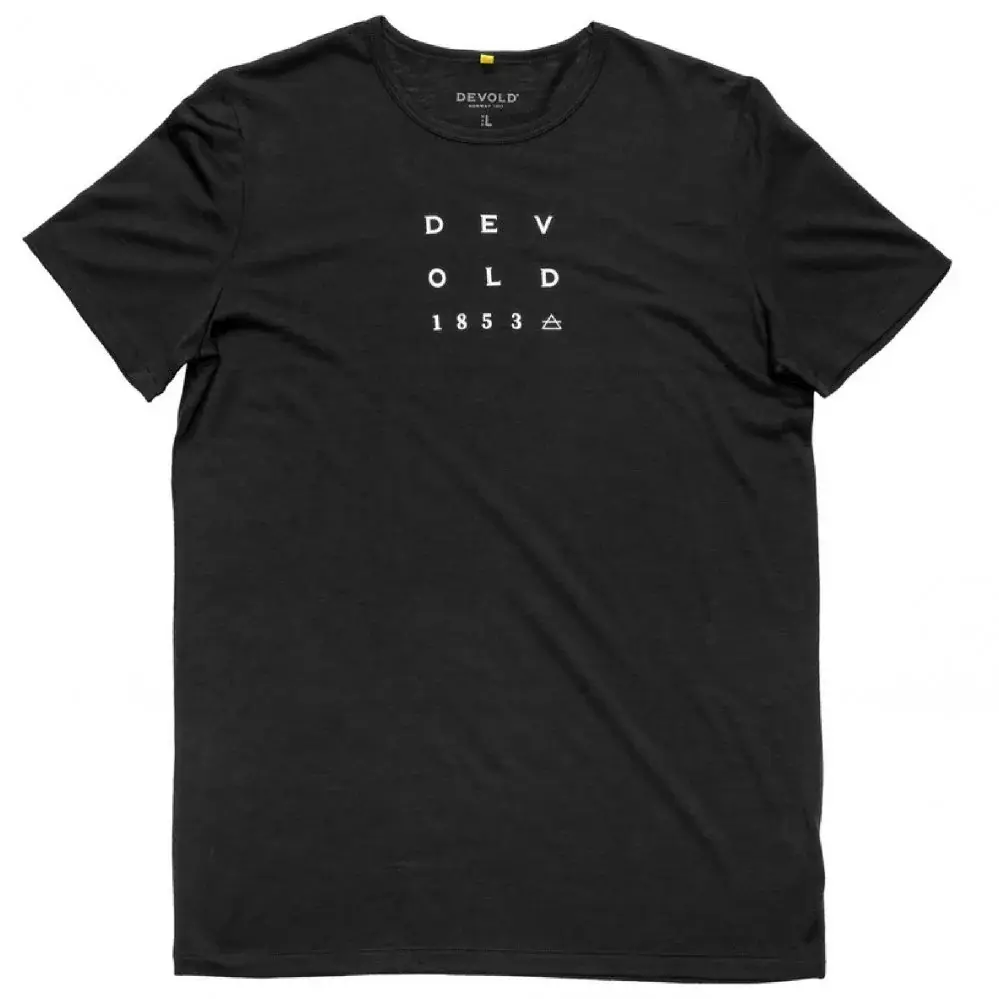 Devold Pánske merino tričko Devold Active "1853" Tee Man black