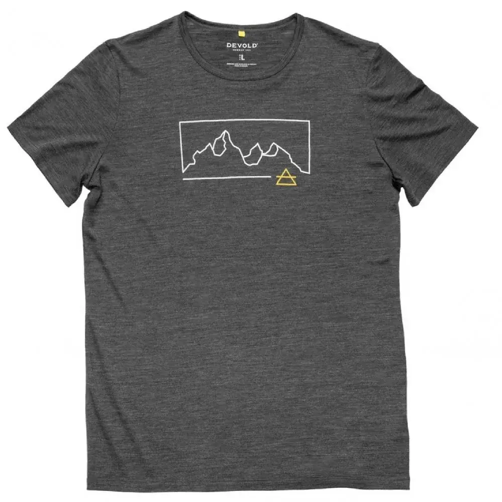 Devold Pánske merino tričko Devold Active "Outline" Tee Man anthracite