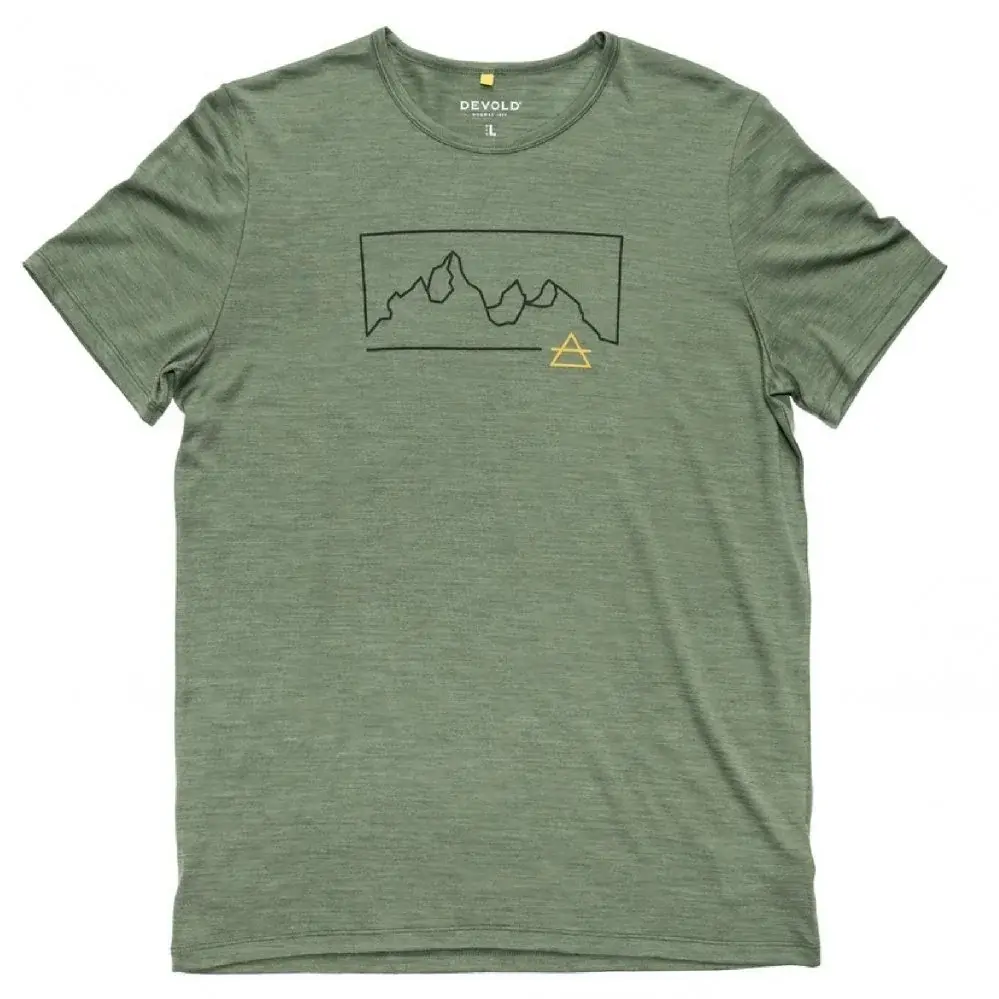 Pánske merino tričko Devold Active "Outline" Tee Man forest