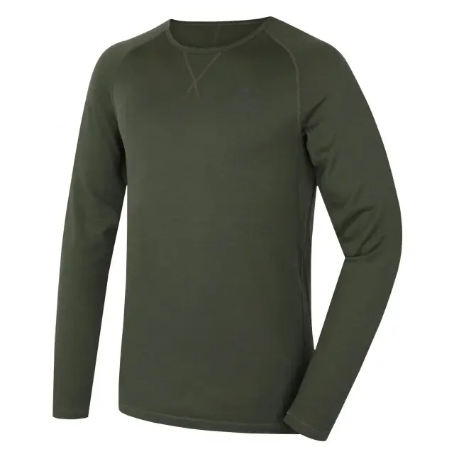 Husky Pánske merino tričko Husky MEROW M green, veľkosť