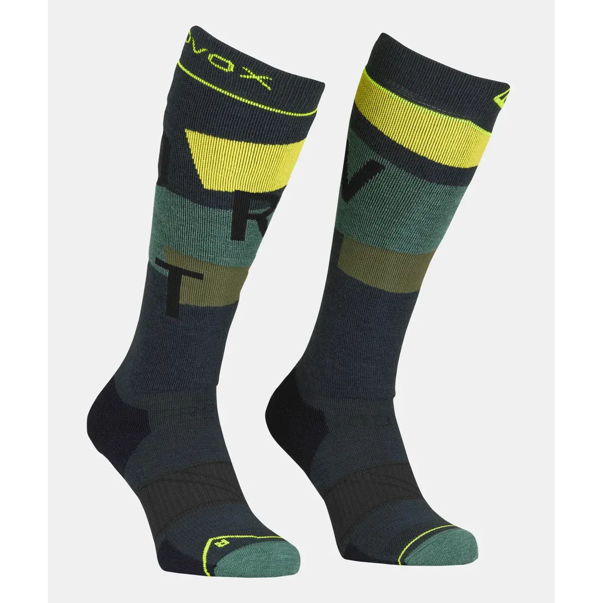 Ortovox Pánske lyžiarske ponožky Ortovox Free Ride Long Socks Cozy black steel