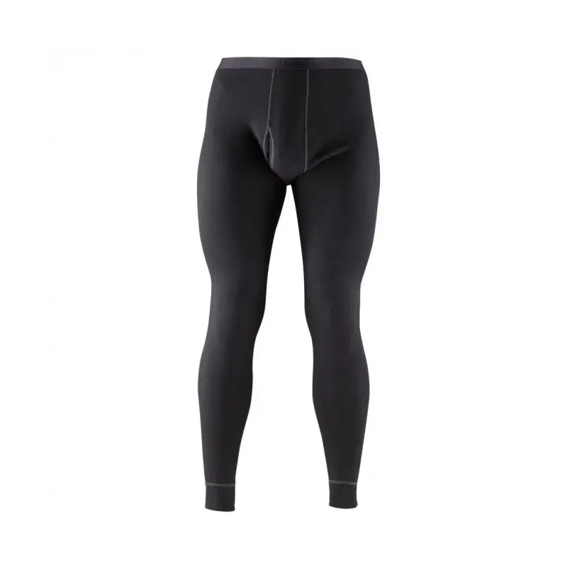 Devold Pánske dvojvrstvové vlnené spodné nohavice Devold Expedition Man Long Johns W/Fly čierna