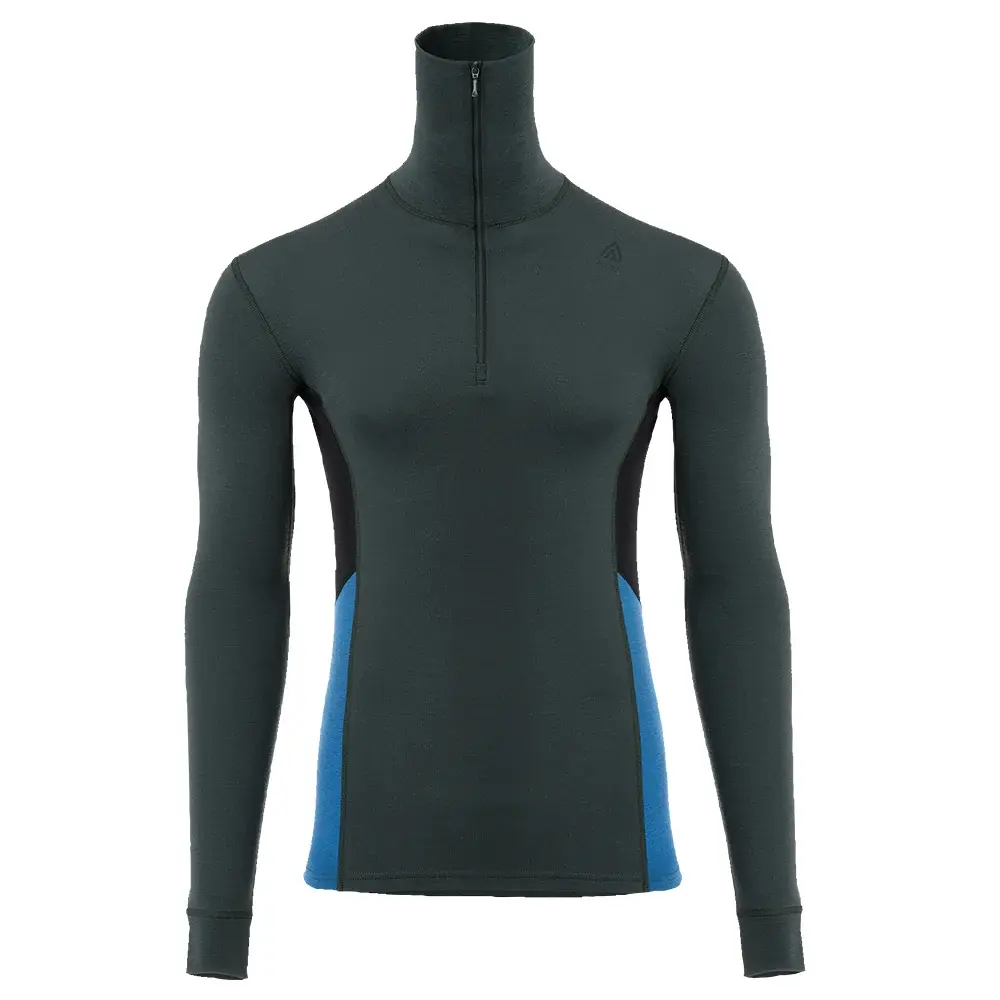 Aclima Pánske termotriko Aclima WarmWool Polo Men green gables / corsair / jet black