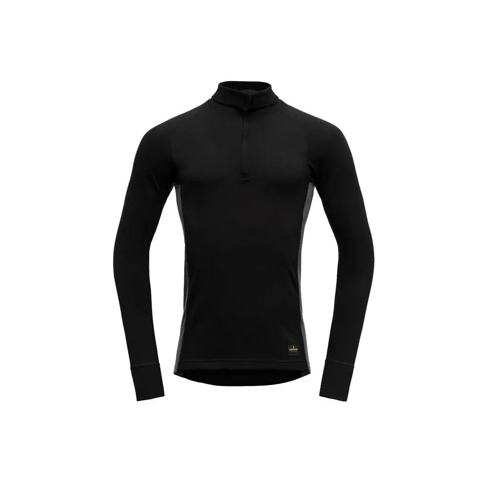 Devold Pánske funkčné tričko Devold Spirit Shirt Zip Neck Black