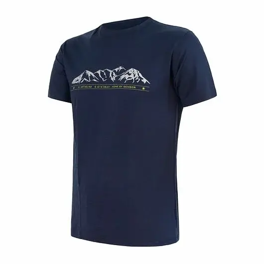 Sensor Pánske funkčné tričko kr. rukáv Sensor Merino Active PT Mountains deep blue